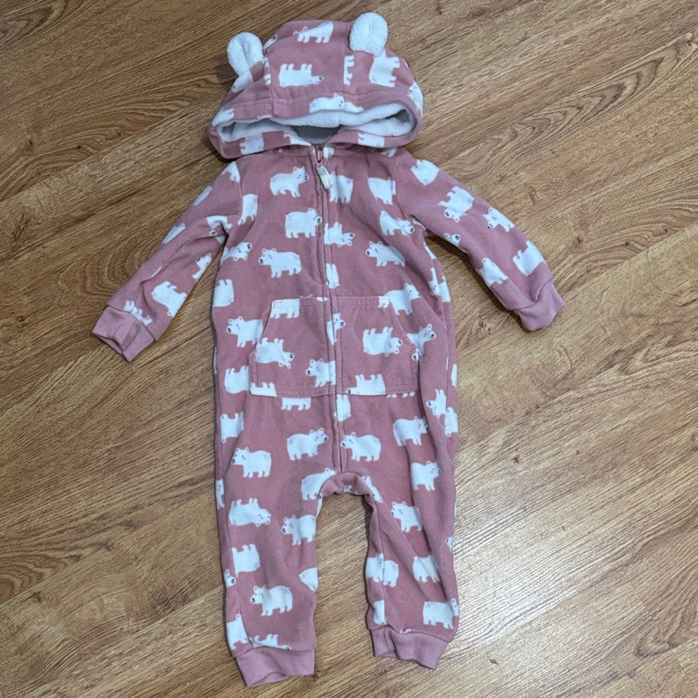 Carter's Pink Bear Print Footie